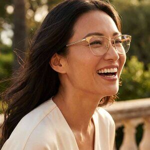 Versace VE1297 1002 Eyeglasses Gold 53mm Cat Eye Frame